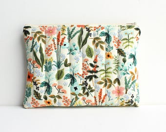 Everyday Bag, Travel Pouch, Rifle Paper Quilted Cosmetic Bag