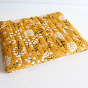 Travel Zippered Pouch for Women and Teens, Cosmetic Case or Makeup Bag, Mustard Woodland Fabric image 6