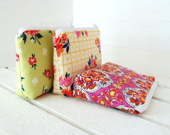 Small Zipper Pouch, Coin Purse, Women and Teens Zip Wallet, Denyse Schmidt Fabrics