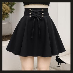 Gothic Goth Mini Skater Skirt High Waisted School Punk Black Harajuku For Women Short Skirts E-girl Style y2k clothing