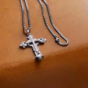 Cross Necklace Titanium Steel Pendant Chain For Men Christian - A comfortable non rusting high quality cross necklace
