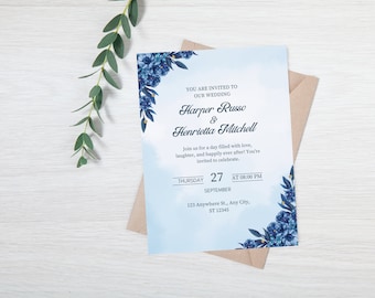 Modern Wedding Invitation Template | Editable Wedding Invitation Template | Canva Wedding Invitation Template