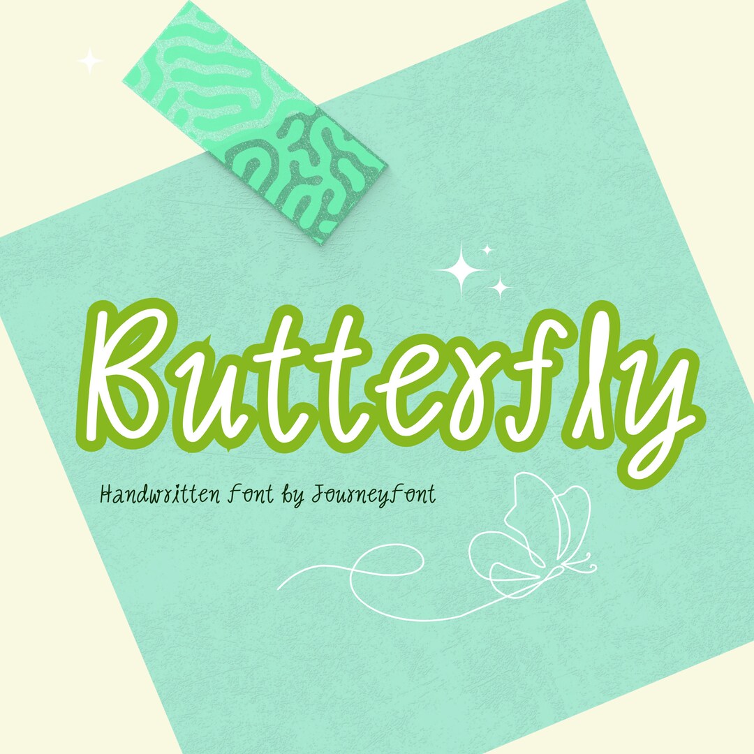 Butterfly Font Cute Handwriting Handwriting Font Procreate Fonts Kids ...