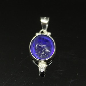 Enamel Intaglio Artemis Necklace Pendant Jewelry  intaglio Necklace - Ancient Pendant Jewelry - Silver Pendant - Gift For Her