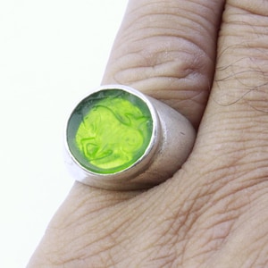 Enamel Intaglio Capricorn Zodiac Ring Jelwelry - intaglio Ring - Ancient Ring - Silver Ring - Minimalist Ring - Gift For Him - Man Ring