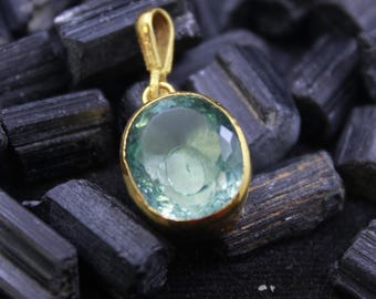 Handgemachter Paraiba Turmalin Anhänger: 925er Silber Minimalistischer Glaube Schmuck