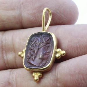 Enamel Intaglio Artemis Necklace Pendant Jewelry  intaglio Necklace - Ancient Pendant Jewelry - Silver Pendant - Gift For Her