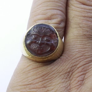 Enamel Intaglio Greek Mythologic Obol Ring Jelwelry - intaglio Ring - Ancient Jewelry - Silver - Minimalist Ring Gift For Him - Man Ring