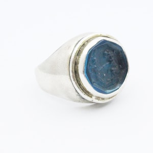 Enamel Intaglio Greek Mythologic Ring Jelwelry - intaglio Ring - Ancient Jewelry - Silver Ring - Minimalist Ring Gift For Him - Man Ring