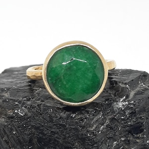 Emerald Stone Unique Sterling Silver Ring - Handmade Gemstone Ring - Gift For Her Minimalist Ring - Silver Ring - Mother Day Ring