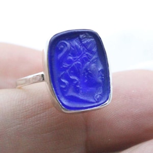 Enamel Intaglio Aphrodite Ring Jelwelry - intaglio Ring - Ancient Ring Jewelry - Silver Ring - Minimalist Ring Antique Gift For Her