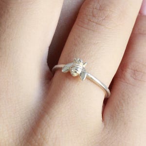 Tiny Greek Bee Ring Jelwelry - intaglio Ring - Ancient Ring Jewelry - Silver Ring - Minimalist Ring Antique Gift For Him - skinny band ring