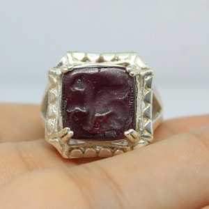 Enamel Intaglio Greek Griffin Ring Jelwelry - intaglio Ring - Ancient Ring Jewelry - Silver Ring - Minimalist Ring - Antique Gift For Her