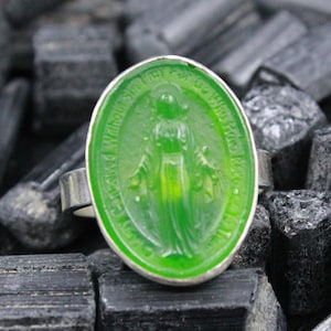 Enamel Intaglio Virgin Mary Ring Jelwelry - intaglio Ring - Ancient Ring Jewelry - Silver Ring - Minimalist Ring Antique Gift For Her