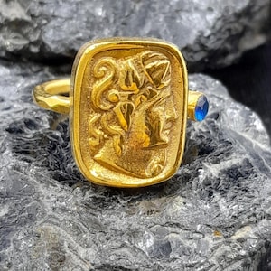 Bronze Intaglio Artemis Ring Jelwelry - intaglio Ring - Ancient Ring Jewelry - Silver Ring - Minimalist Ring - Antique Gift For Her