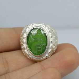 Enamel Intaglio Greek Mythological Ring - Handcrafted Ring - Inspired Jewelry - Minimalist Silver Ring - Antique Gift For Him - Man Ring