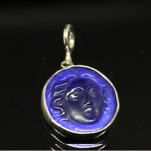 Enamel Intaglio Artemis Necklace Pendant Jewelry  intaglio Necklace - Ancient Pendant Jewelry - Silver Pendant - Gift For Her