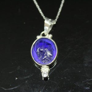 Enamel Intaglio Artemis Necklace Pendant Jewelry With Chain - Ancient Pendant Jewelry - Silver Pendant - Gift For Her - Mothers Day Gift