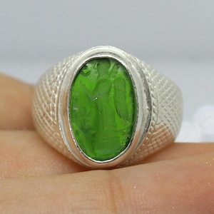 Enamel Intaglio Greek Angel Mythological Ring - Handcrafted Mythology - Inspired Jewelry - Minimalist Silver Ring - Gift For Him - Man Ring