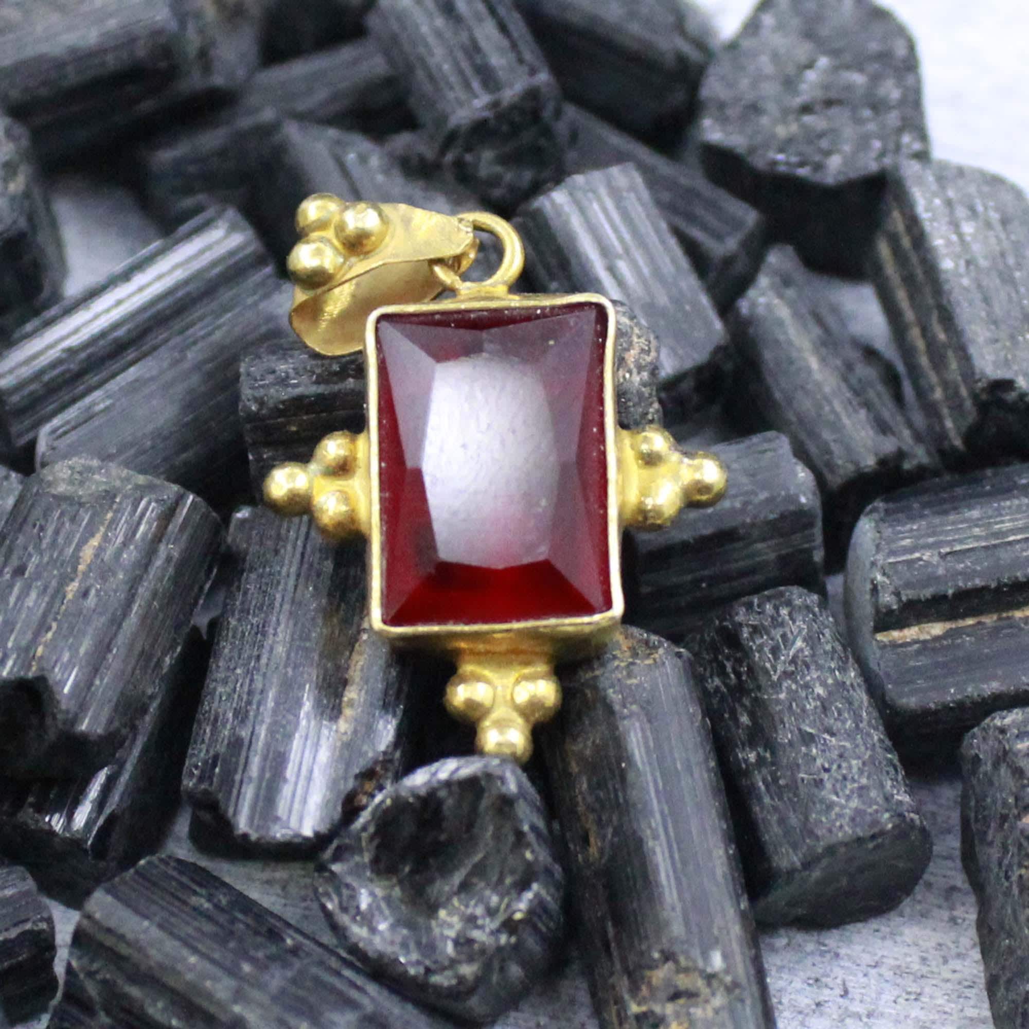 Naturel Pierre Précieuse Rubis Avec 925 Argent Sterling Manchette #2546