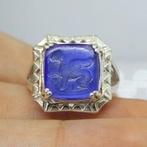 Enamel Intaglio Greek Griffin Ring Jelwelry - intaglio Ring - Ancient Ring Jewelry - Silver Ring - Minimalist Ring - Antique Gift For Her