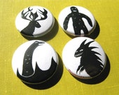 Pin Pack - Cryptid Silhouettes  - Loch Ness, Bigfoot, Chupacabra, Jackalope