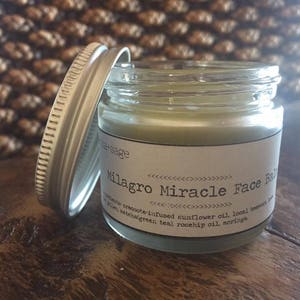 Milagro Miracle Face Balm with Matcha, Bee Pollen, Rosehip Oil, Moringa and Creosote Oil. All-natural Face Care. FREE SHIPPING