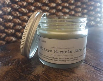 Milagro Miracle Face Balm with Matcha, Bee Pollen, Rosehip Oil, Moringa and Creosote Oil. All-natural Face Care. FREE SHIPPING