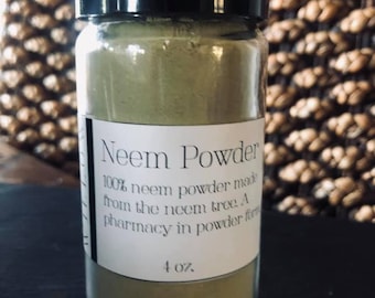 Neem Powder 4 ounce glass bottle FREE SHIPPING