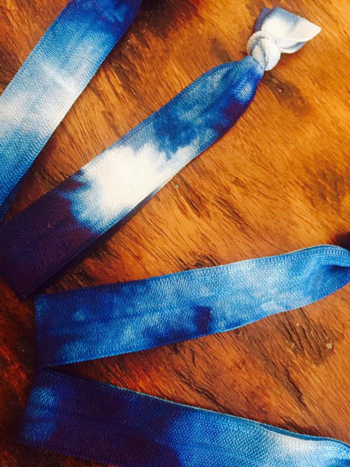 Indigo Tie Dye Hair Holder Set...3 Headbands and 6 Hair Etsy