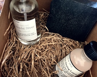 Acne-prone skin care set teen skin care all natural acne solution gift set activated charcoal soap. Acne drying lotion FREE SHIPPING