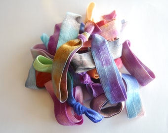 20 Tie Dye Hair Elastics  FREE SHIPPING