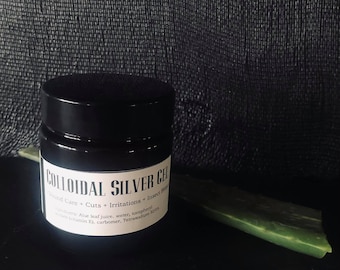 Colloidal Silver Gel .... Natural Antibiotic ... Choose 2 or 4 ounce amber glass jar..