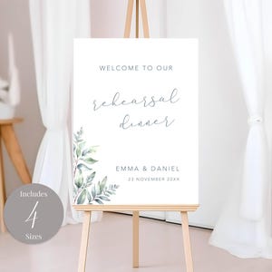 Greenery Rehearsal Dinner Welcome Sign INSTANT DOWNLOAD Editable Template Sage Green Rehearsal Dinner Welcome Sign MD006