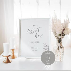 Minimalist The Dessert Bar Is Closed Sign INSTANT DOWNLOAD Editable Template Modern Dessert Bar Table Sign MD008