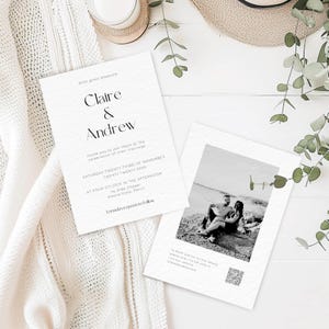 Minimalist Wedding Invitation with QR Code INSTANT DOWNLOAD Editable Template Modern Qr Code Wedding Invitation MD011
