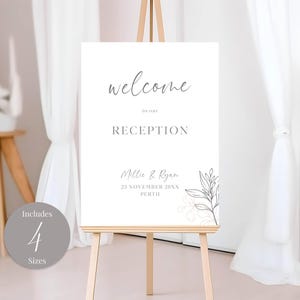 Minimalist Wedding Reception Welcome Sign INSTANT DOWNLOAD Editable Template Modern Wedding Welcome Sign Wedding Reception Sign MD008