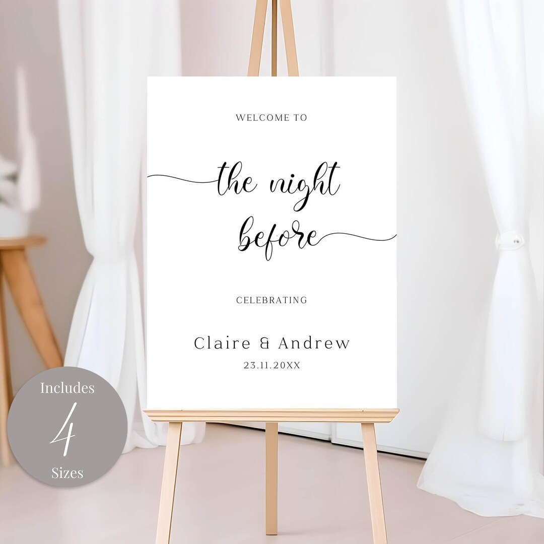 The Night Before Sign INSTANT DOWNLOAD Editable Template Minimalist ...
