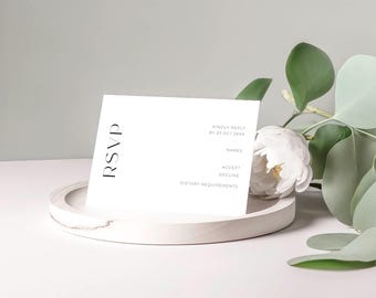 Minimalist Wedding Rsvp Card INSTANT DOWNLOAD Editable Template Modern Wedding Please Respond Card Simple Kindly Reply Card MD011