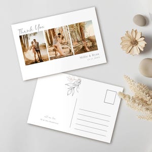 Wedding Thank You Postcard INSTANT DOWNLOAD Editable Template Minimalist Modern Post Wedding  Thank You Printable Postcard MD008