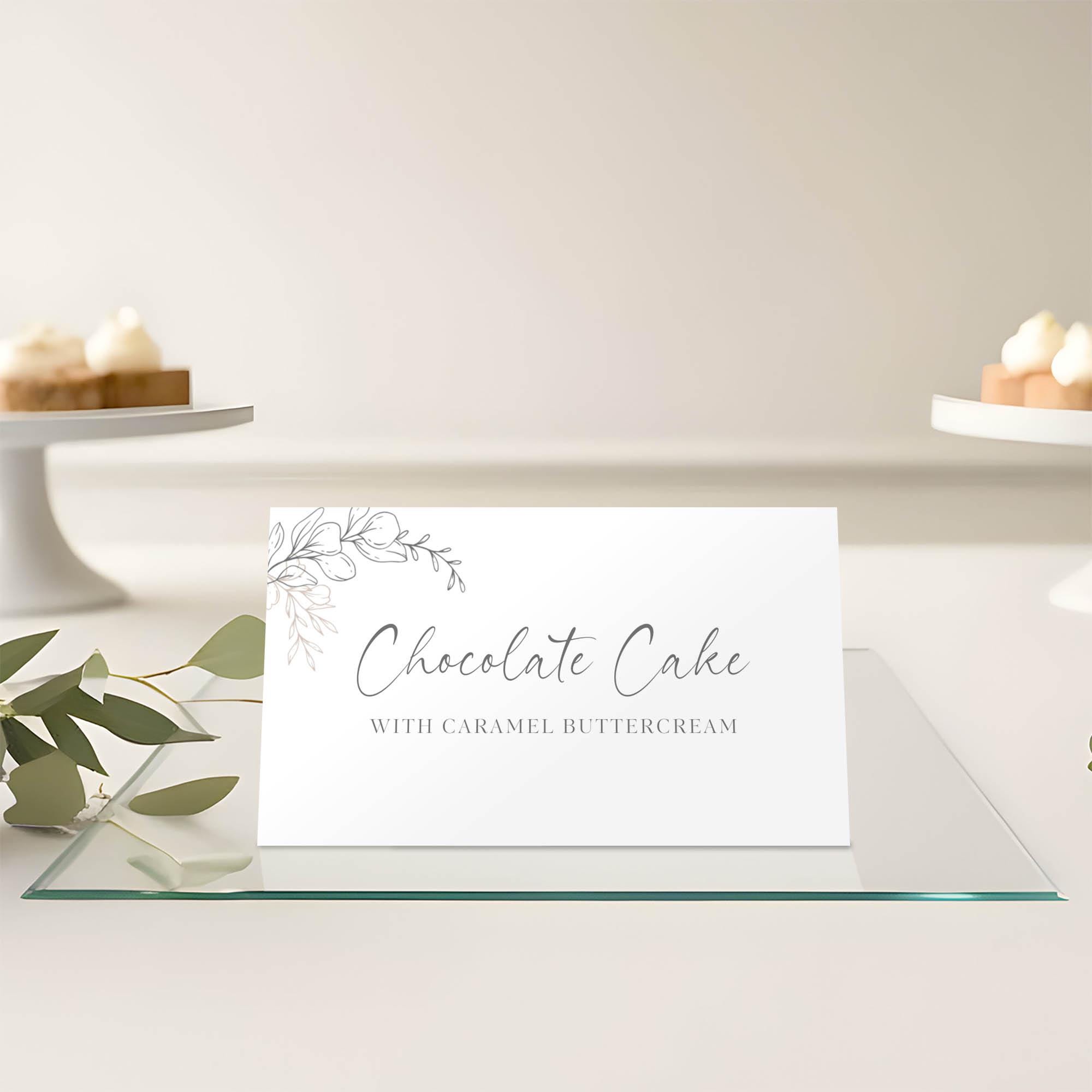 Minimalist Buffet Labels, Editable Food Tags for Wedding, Printable ...