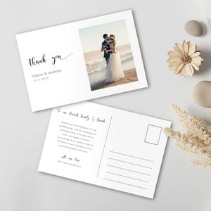 Wedding Thank You Postcard INSTANT DOWNLOAD Editable Template Minimalist Modern Post Wedding  Thank You Printable Postcard MD002b