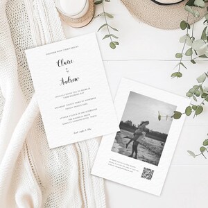Minimalist Wedding Invitation with QR Code INSTANT DOWNLOAD Editable Template Modern Qr Code Wedding Invitation MD002b
