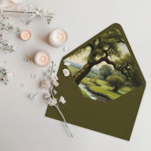 Landscape Envelope Liner INSTANT DOWNLOAD Natural Scene Running Creek Envelope Insert 007