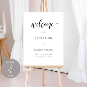 Minimalist Wedding Reception Welcome Sign INSTANT DOWNLOAD Editable Template Modern Wedding Welcome Sign Wedding Reception Sign MD002b