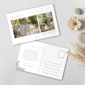 Wedding Thank You Postcard INSTANT DOWNLOAD Editable Template Minimalist Modern Post Wedding  Thank You Printable Postcard MD006