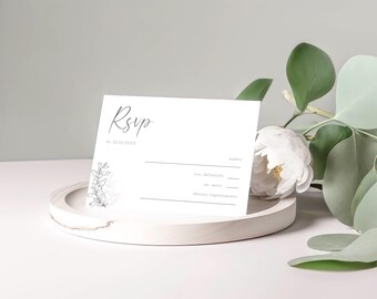 Minimalist Wedding Rsvp Card INSTANT DOWNLOAD Editable Template Modern Wedding Please Respond Card Simple Kindly Reply Card MD008