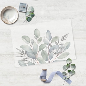 Eucalyptus Greenery Vellum Wrap for Wedding Invitation Set INSTANT DOWNLOAD Sage Green Vellum Sleeve for Wedding Invitation Suite MD007