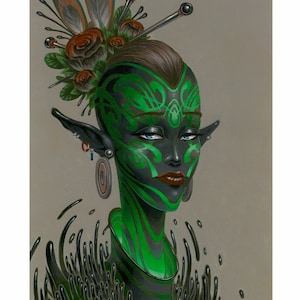 groene elfillustratie en schilderkunst