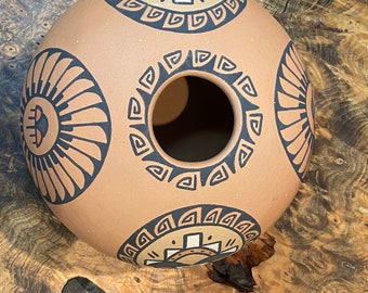 Polychrome Pottery by Minnie Vigil, Santa Clara Adobe